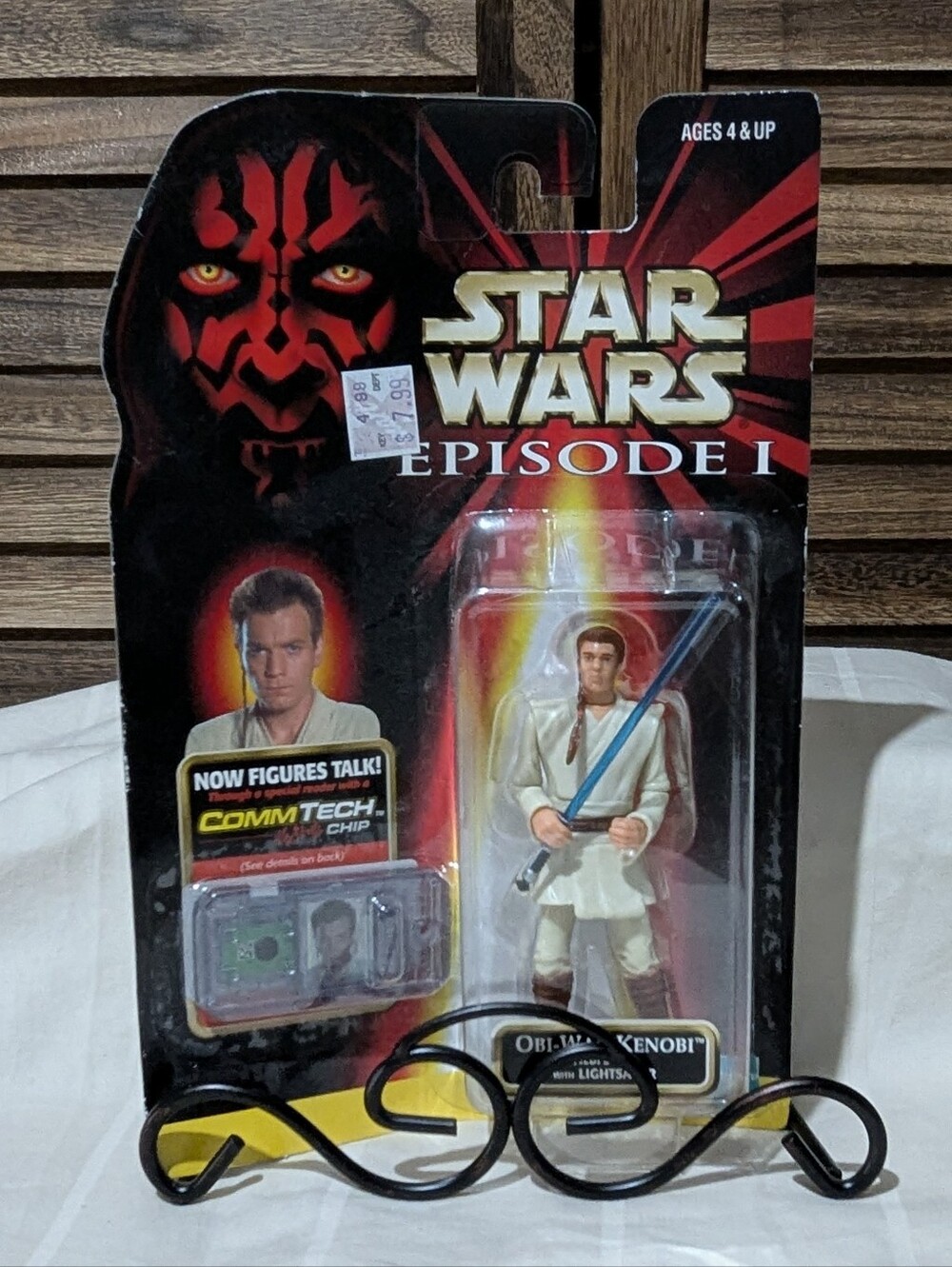 VTG 1999 Star Wars Episode 1 Obi-Wan Kenobi Action Figure MOC CommTech